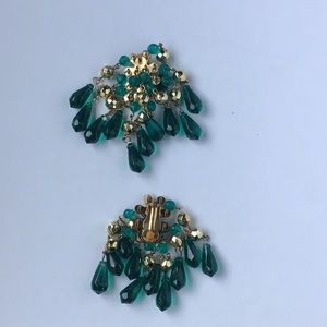 Green Plastic Clip On Earrings